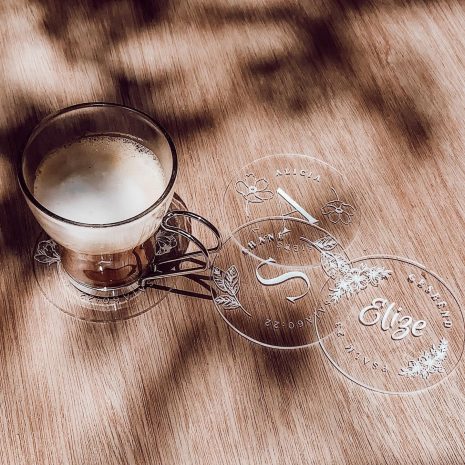 Blessed Perspex round coasters Blessed Perspex round coasters
