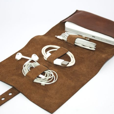 Leather cable organiser Leather cable organiser