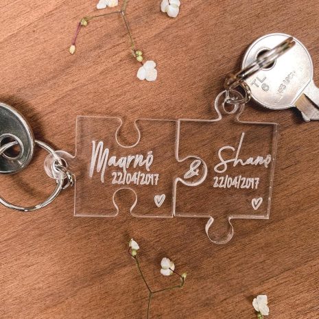 Perspex puzzle keyring set(1)