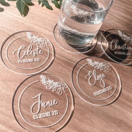 Perspex round coasters