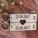 heart wooden keyring set